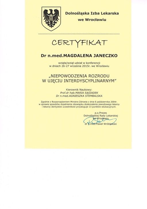 magdalena janeczko certyfikat porod krakow